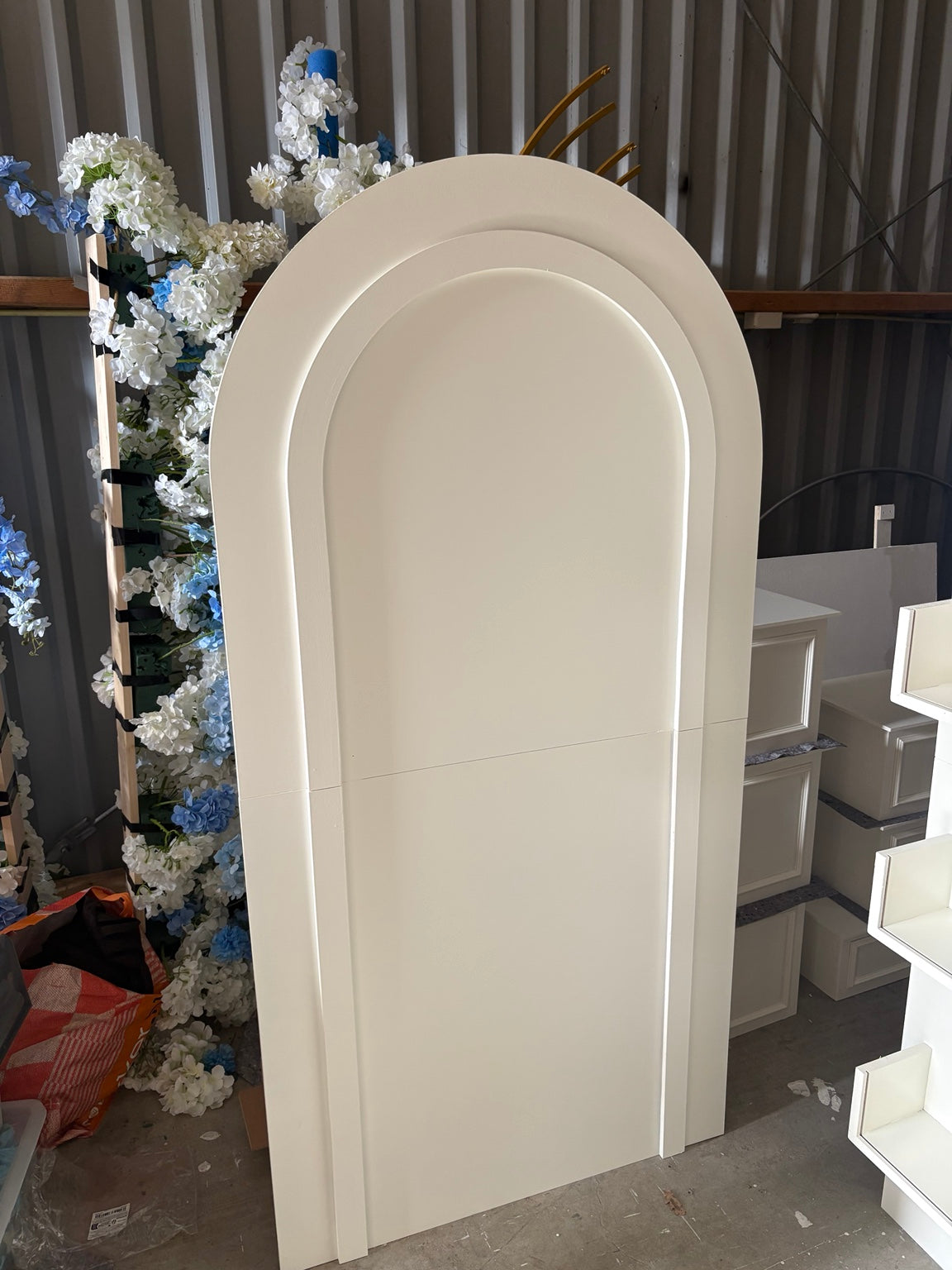 Ronde backdrop met lijst 180 bij 90 cm